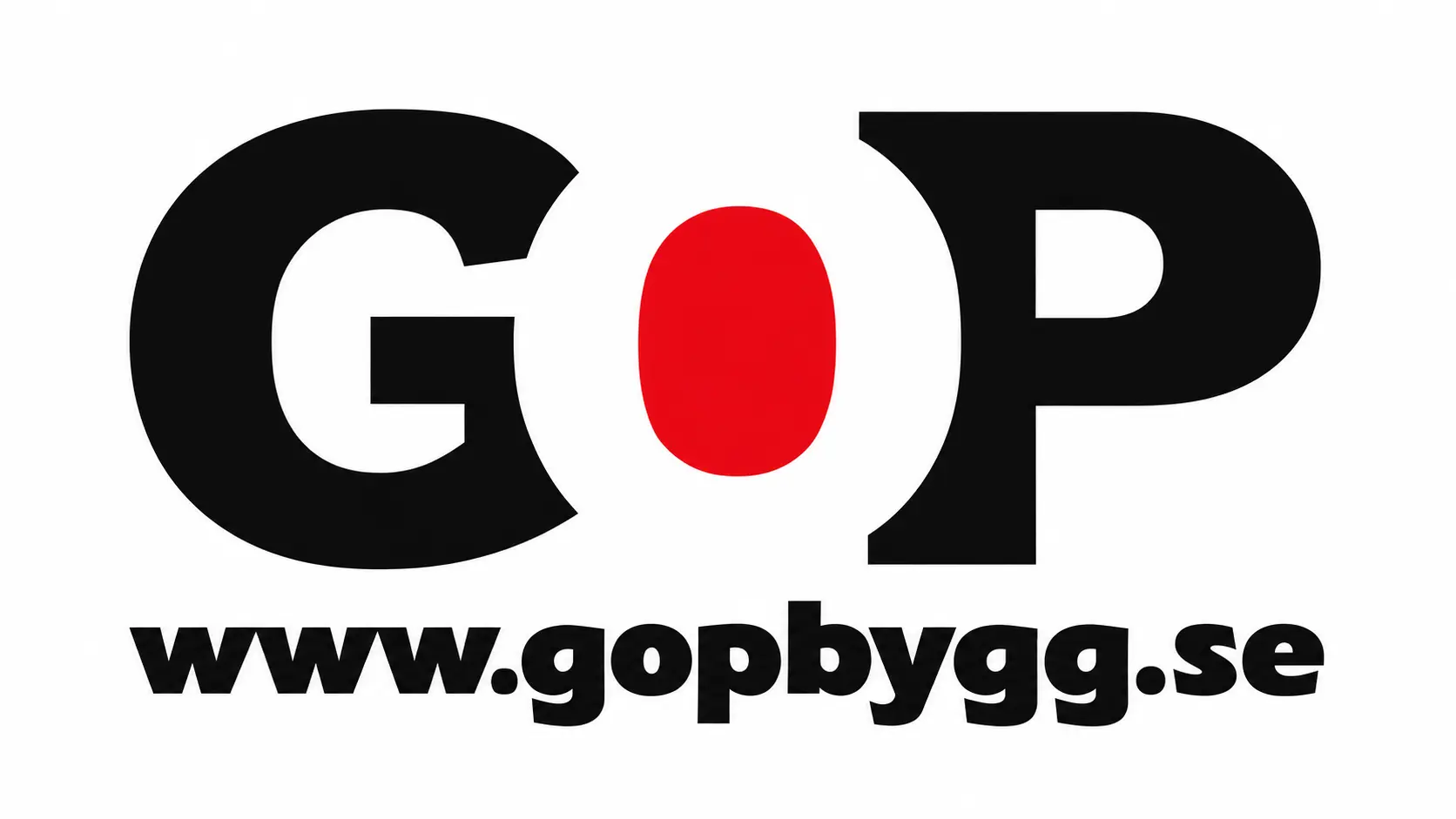 GOP Bygg logotyp med webbadressen www.gopbygg.se – byggföretag i Umeå