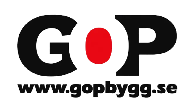 GOP Bygg logotyp med webbadressen www.gopbygg.se – byggföretag i Umeå
